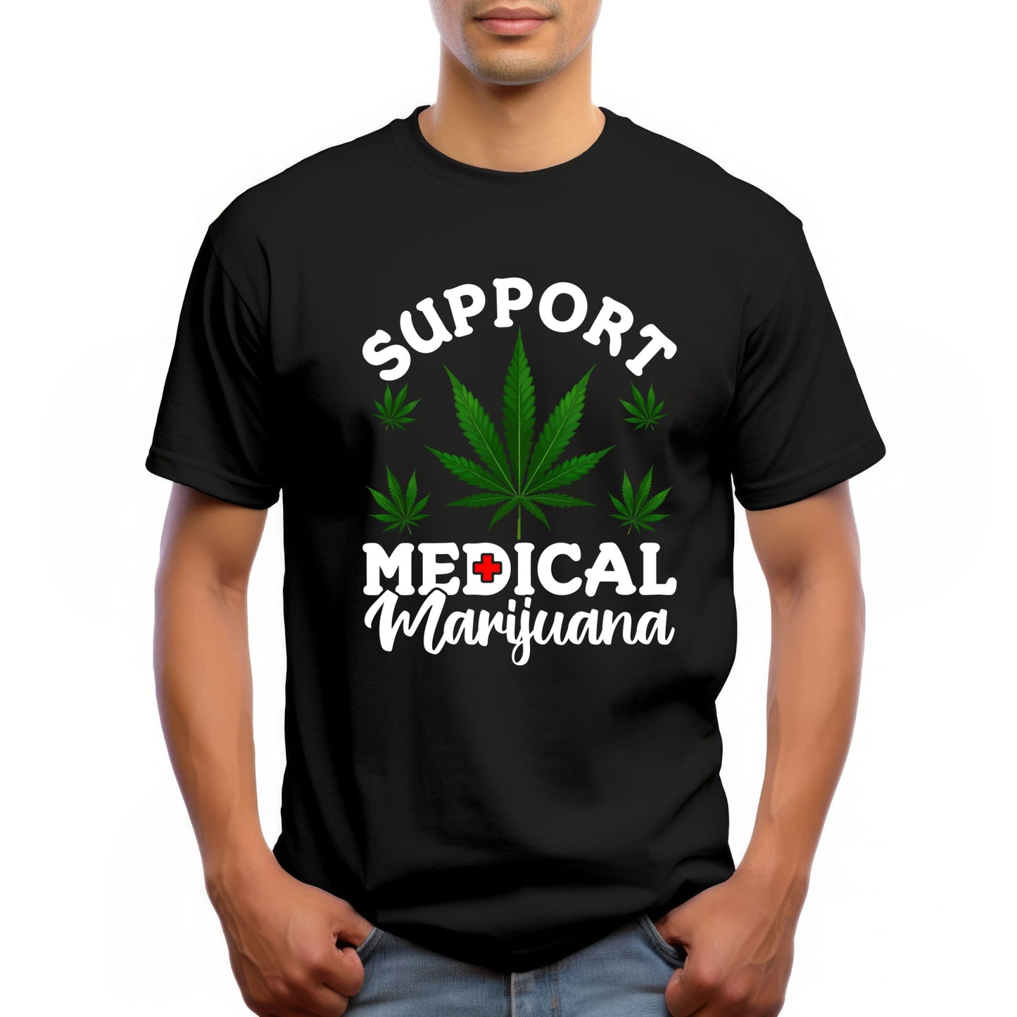 Support Medical Marijuana Cannabis Awareness Graphic T-Shirt
