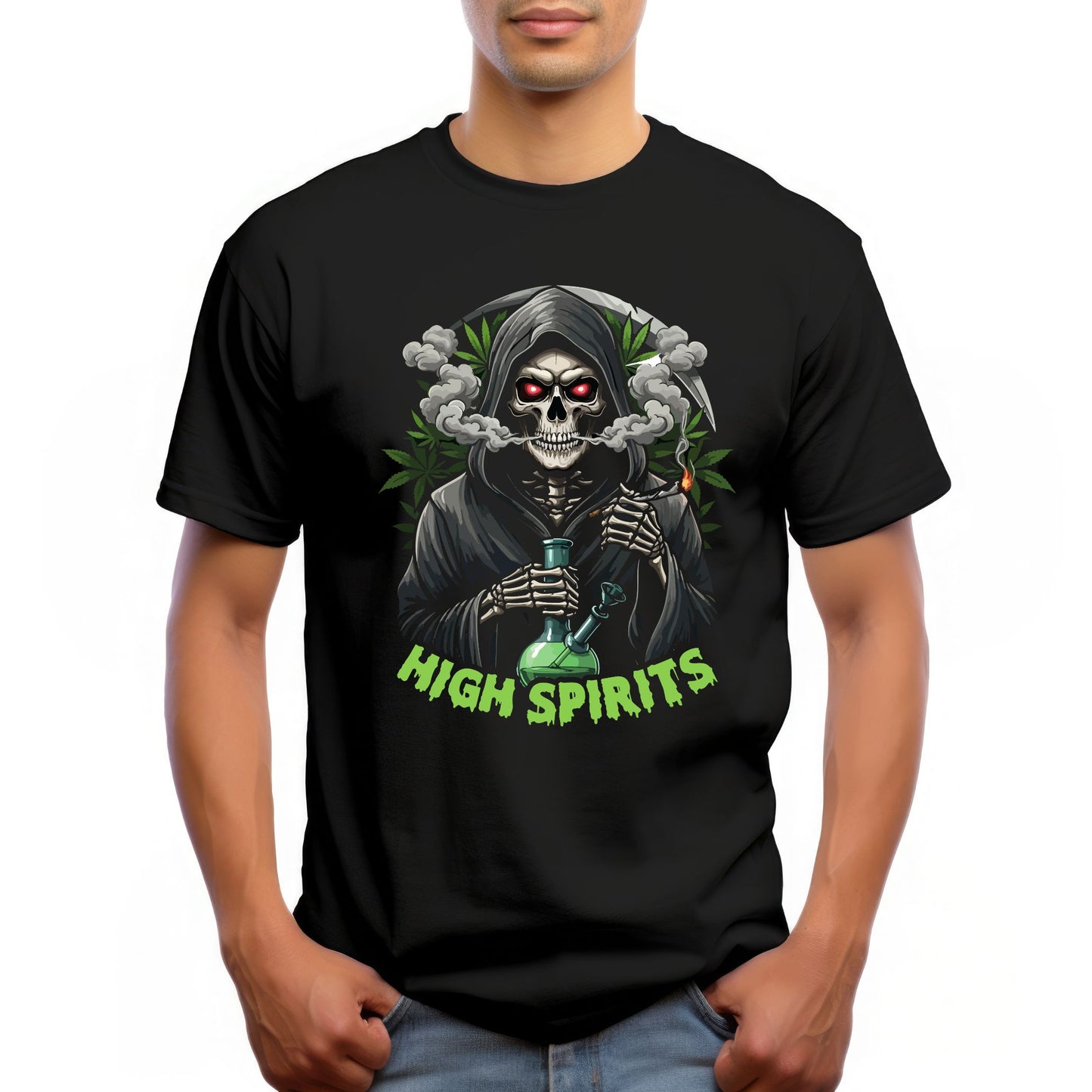 High Spirits Grim Reaper Cannabis Graphic T-Shirt