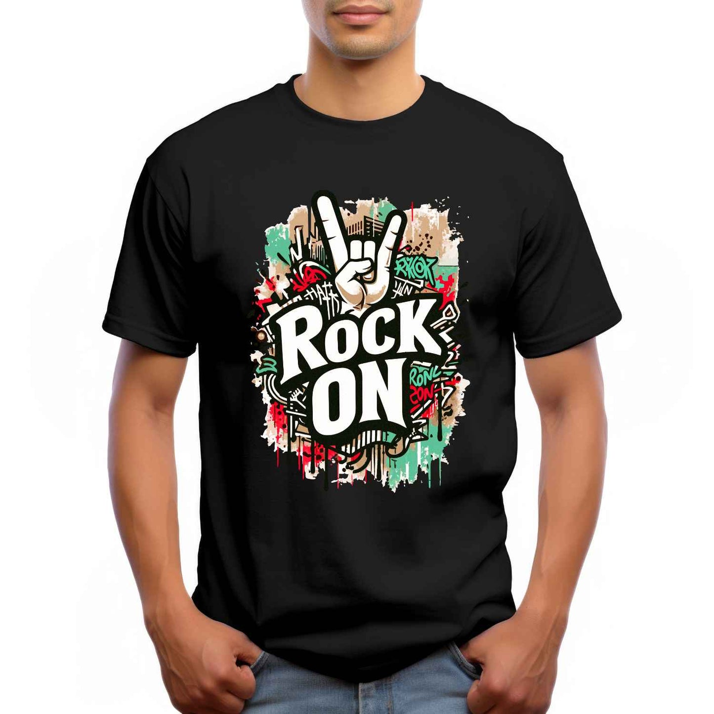 Rock On Graffiti Graphic T-Shirt – Urban Streetwear Edition