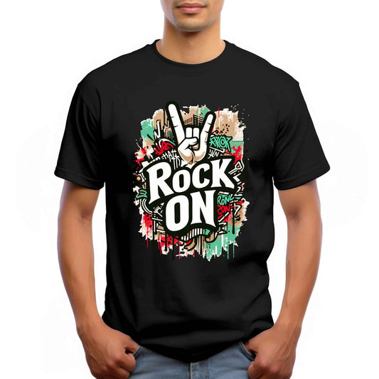 Rock On Graffiti Graphic T-Shirt – Urban Streetwear Edition