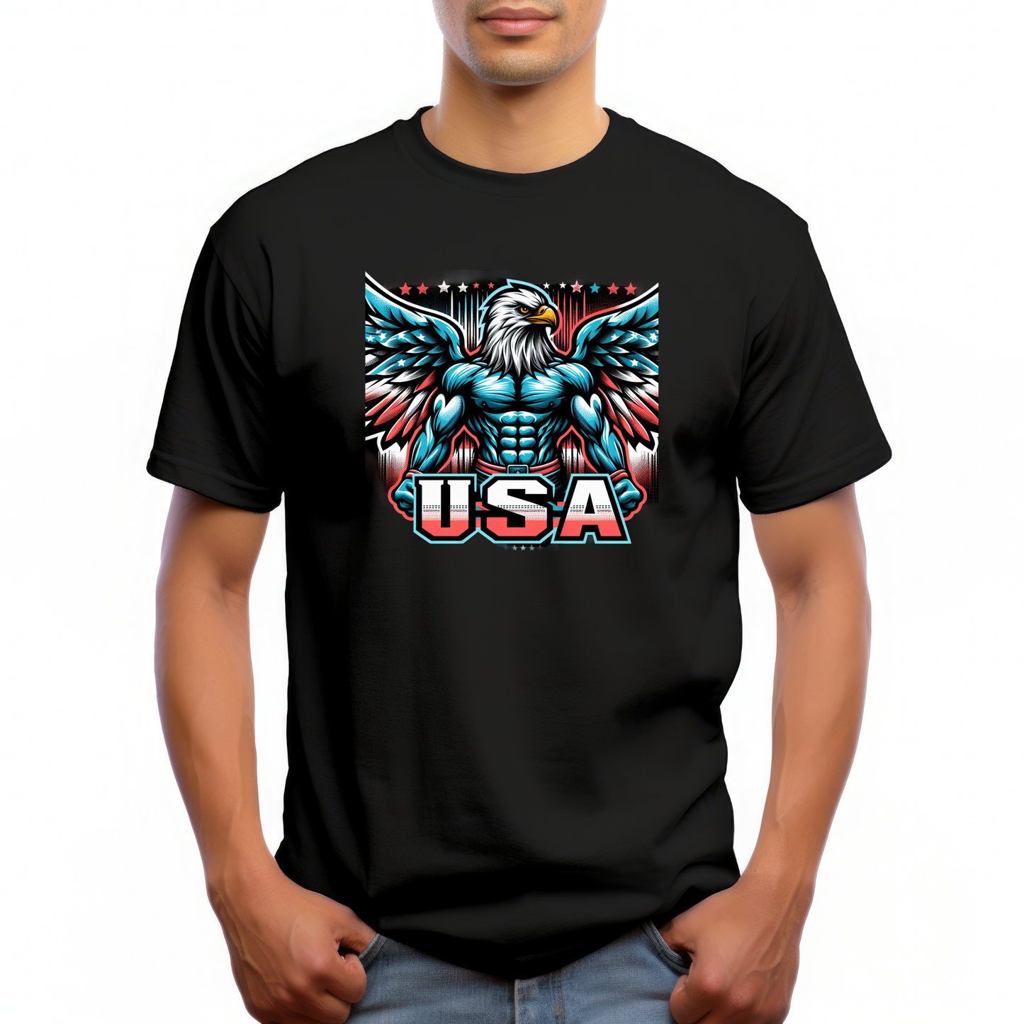 Patriotic Eagle USA Graphic T-Shirt | American Flag Independence Day Tee