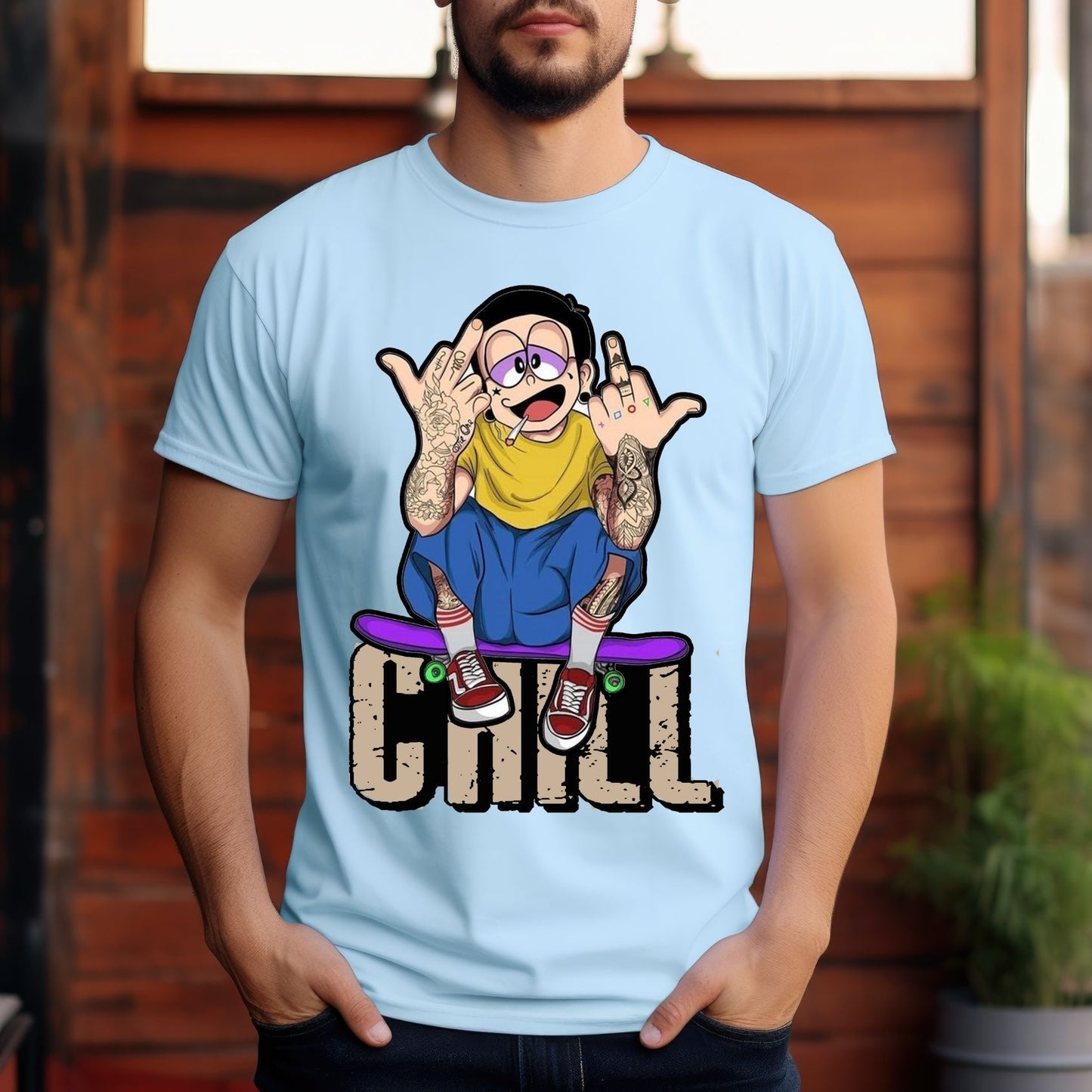 Chill Skate Cartoon Graphic T-Shirt – Urban Streetwear Tee