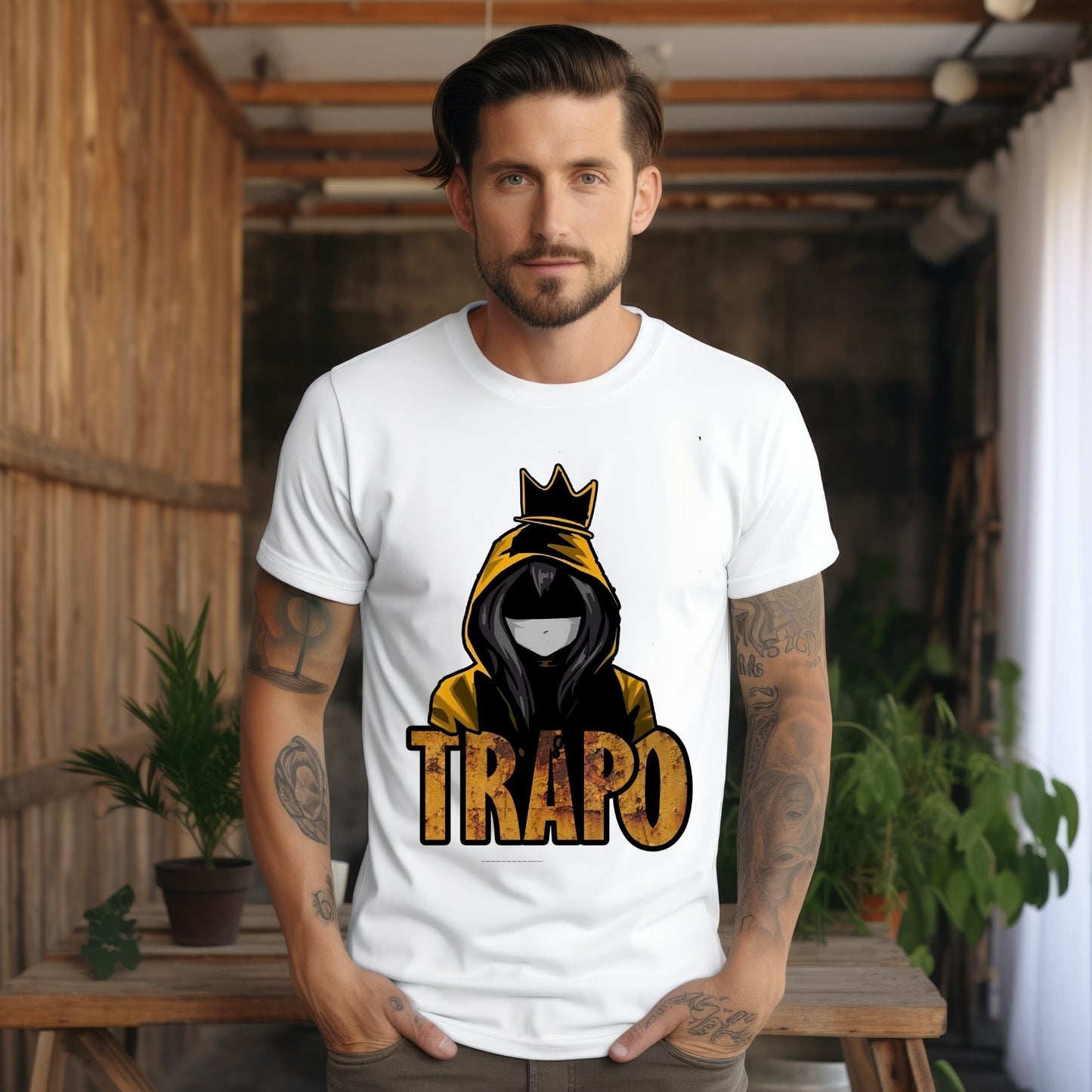 Trapo Hooded Figure Graphic T-Shirt – Urban Streetwear Tee