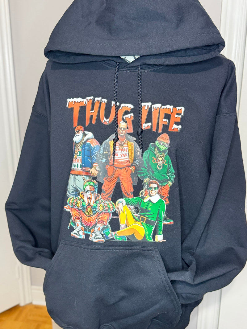 Thug Life Christmas Hoodie – Funny Holiday Squad Graphic Pullover