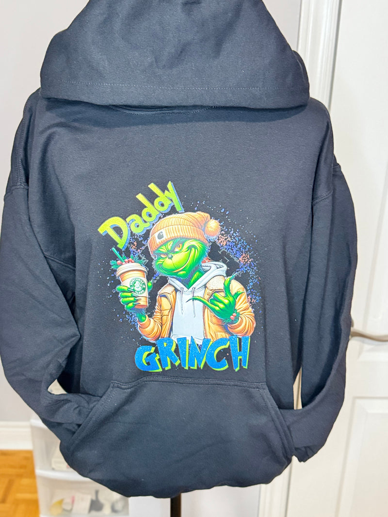 Daddy Grinch Graphic Hoodie – Funny Christmas Dad Holiday Pullover
