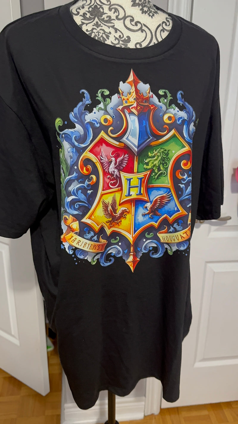 Magical Hogwarts Crest T-Shirt – Wizard School House Emblem Graphic Tee